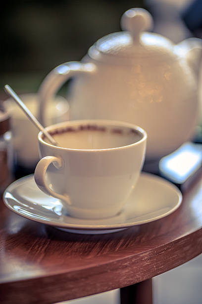 istock Tea Time of Tea Break Tea cup with Teapot on Table 534323468