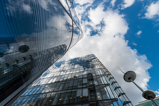 istock Skyscrapers from ground view with blue sky 534323702