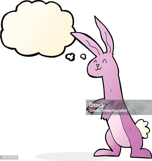 Cartoon Rabbit With Thought Bubble Stock Illustration - Download Image Now - Cheerful, Clip Art, Cultures