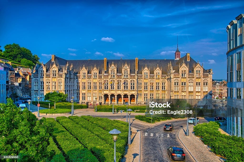 Saint lamberts in front of former palace Saint lamberts in front of former palace of the prince bishops in Liege, Belgium, Benelux, HDR Liege Stock Photo