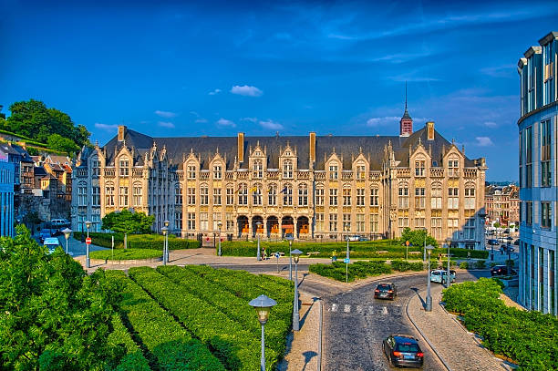 Saint lamberts in front of former palace Saint lamberts in front of former palace of the prince bishops in Liege, Belgium, Benelux, HDR liege belgium stock pictures, royalty-free photos & images