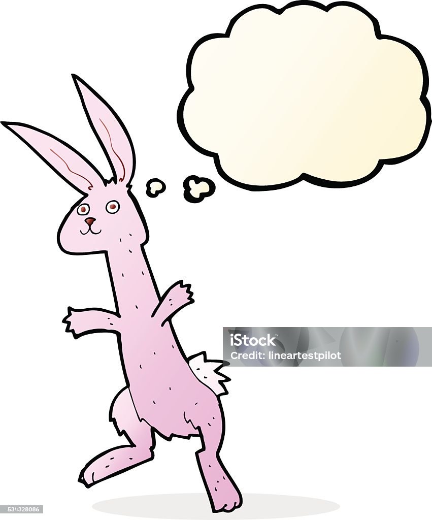cartoon rabbit with thought bubble Cheerful stock vector