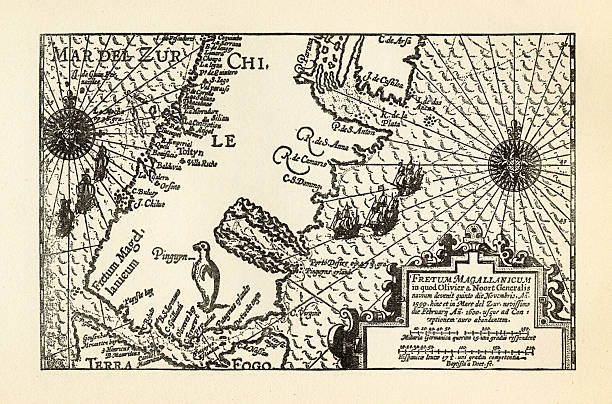 istock Map of Van Noort at the Strait of Magellan, 1599 534328702