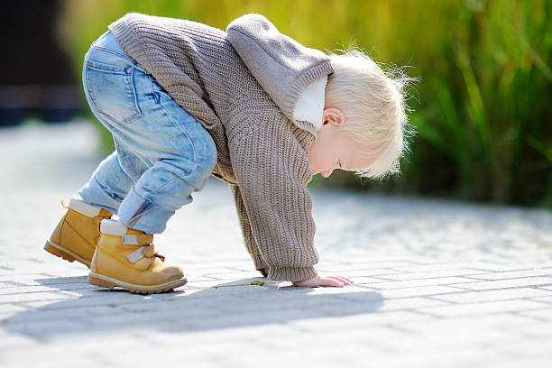 Active toddler boy outdoors