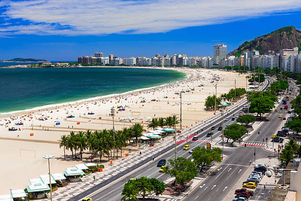 Copacabana beach in Rio de Janeiro Copacabana beach in Rio de Janeiro, Brazil corcovado stock pictures, royalty-free photos & images