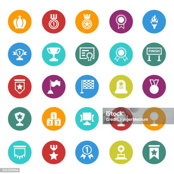 Awards Lables Icons Set Stock Illustration - Download Image Now - Achievement, Art, Art And Craft