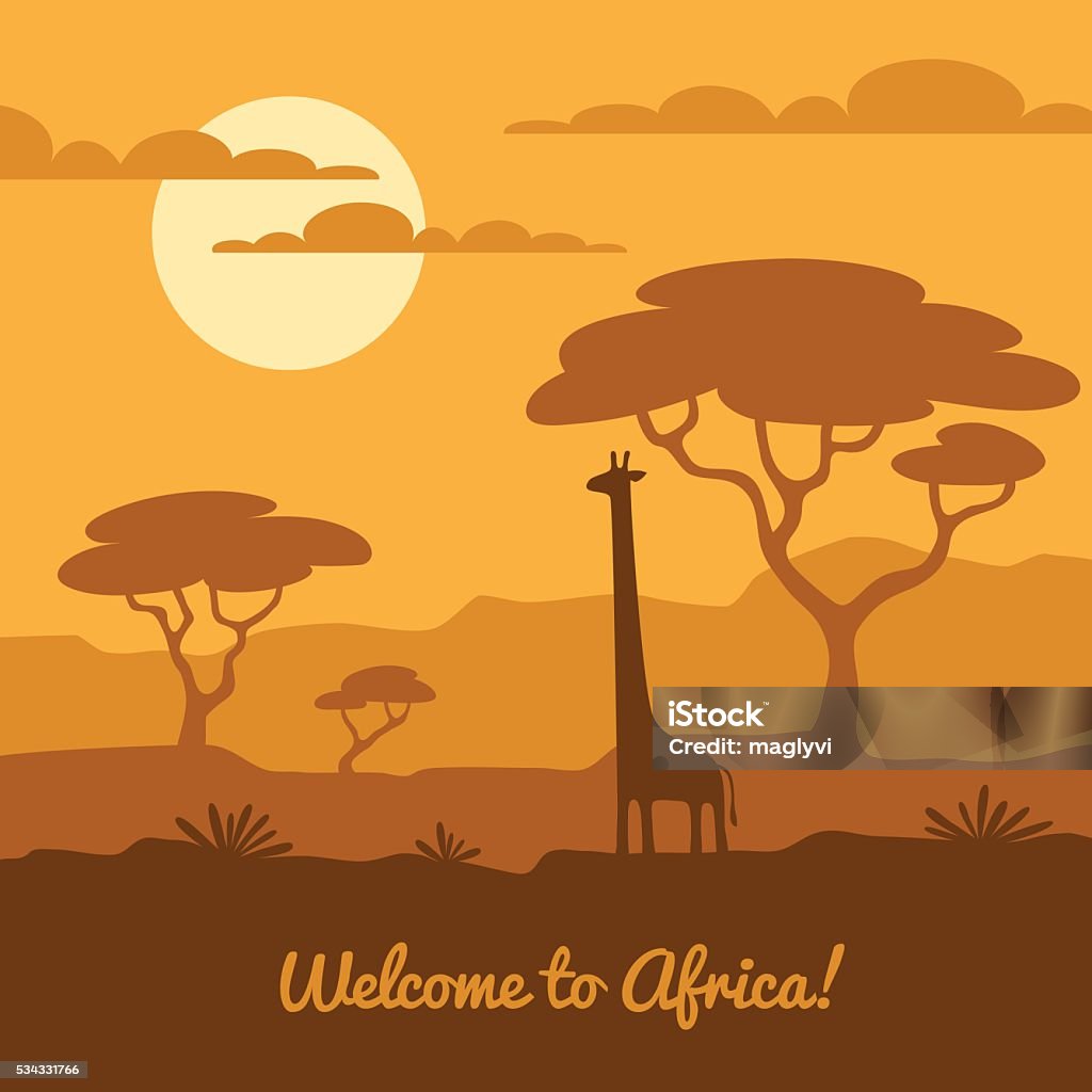Afrikanische Landschaft Illustrationen - Lizenzfrei Afrika Vektorgrafik