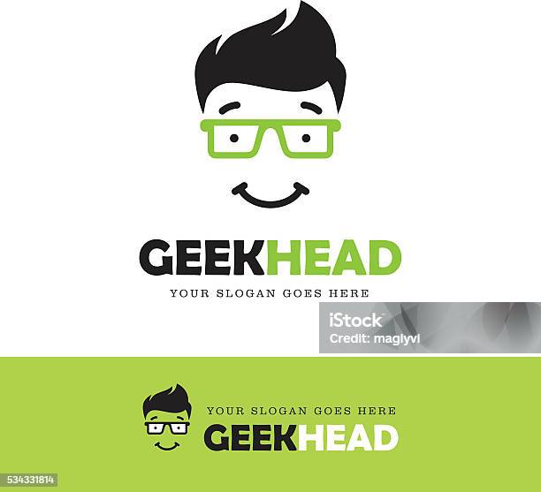 Geek Face Icon Stock Illustration - Download Image Now - Nerd, Men, Eyeglasses