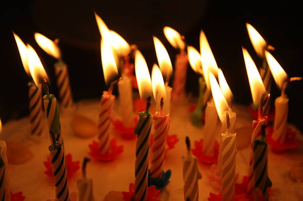 istock Candle with birthday cake 534333026