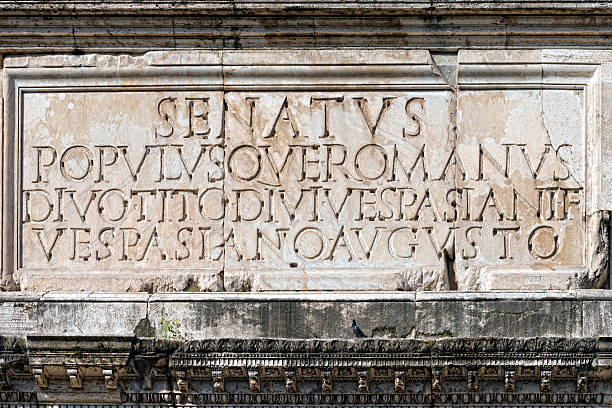 istock Senatus populusque Roman inscription 534362301