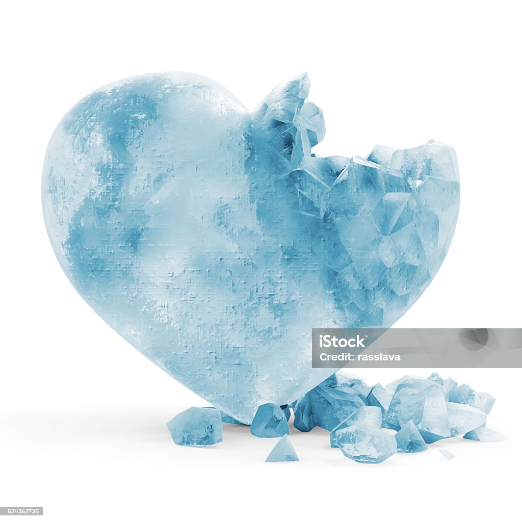 Frozen Heart isolated on white background Heart Shape Stock Photo