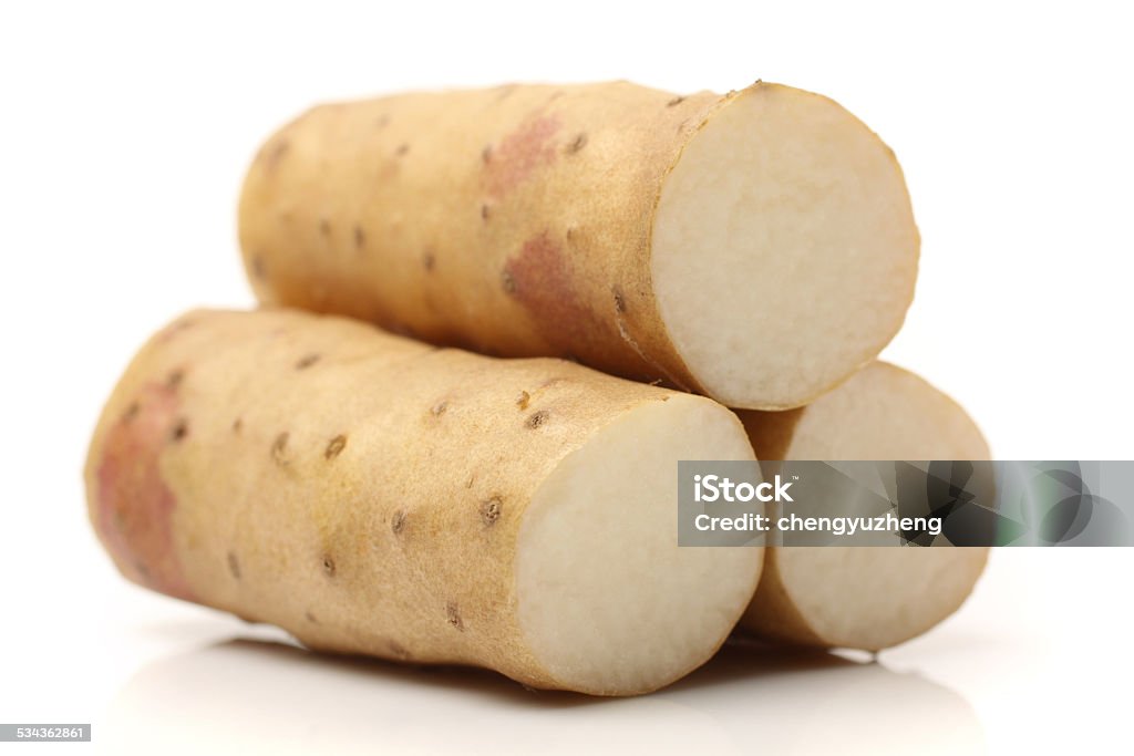 yam Chinese yam on white background Yam Stock Photo