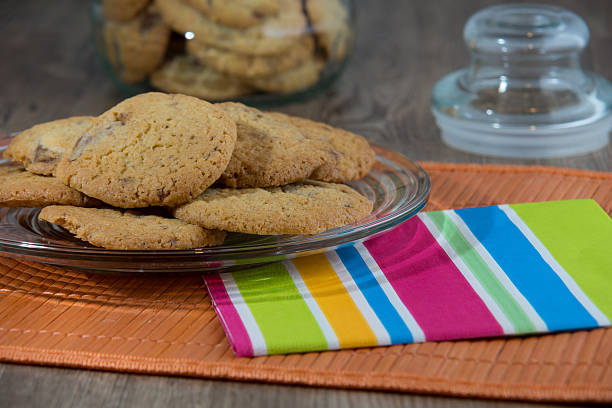 печенье - jar apple biscuit napkin стоковые фото и изображения