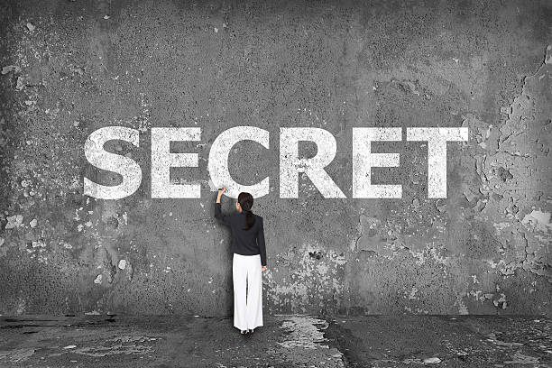 istock businesswoman drawing secret on wall 534366015
