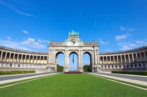 Triumphal arch in the Parc du Cinquantenaire, Brussels, Belgium