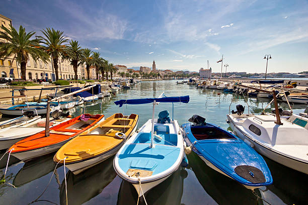 City of Split colorful harbor view, Dalmatia, Croatia