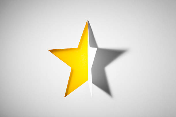 Cut out Paper Yellow Moravian Star stock photo