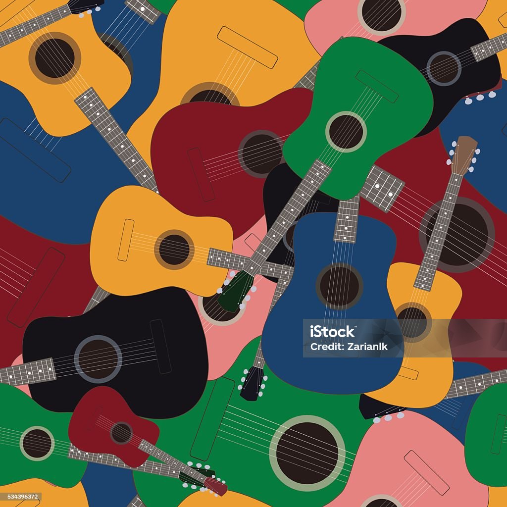 Guitar Pattern Colorful Seamless Pattern With Colored Guitars Stock Illustration - Download ...