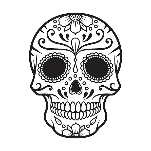 ilustrações de stock, clip art, desenhos animados e ícones de vector illustration of skull the day of the death - crânio humano