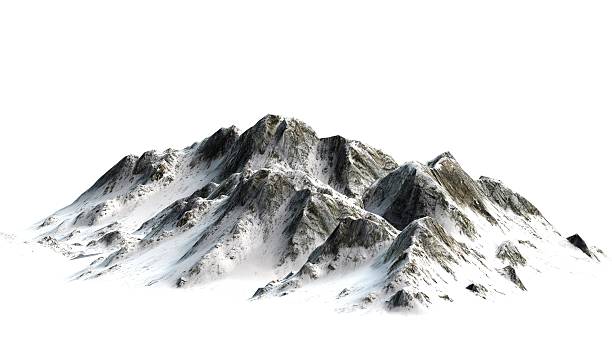 istock Snowy Mountains - Mountain Peak - isolated on white Background 534403636