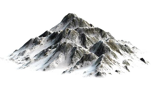 istock Snowy Mountains - Mountain Peak - isolated on white Background 534404394