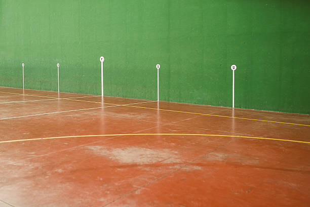 Detail of the marks in an fronton court, basque ball, Spain