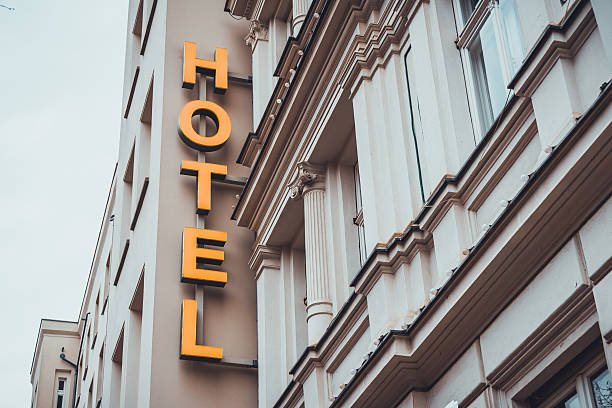 istock hotel sign on white building 534407212