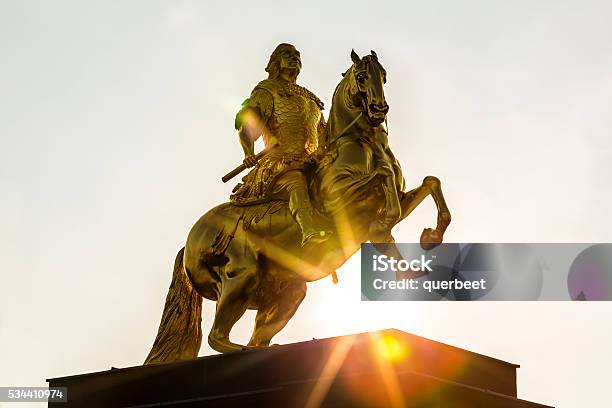 Golden Rider In Dresden Stock Photo - Download Image Now - Gold Colored, Dresden - Germany, Gold - Metal