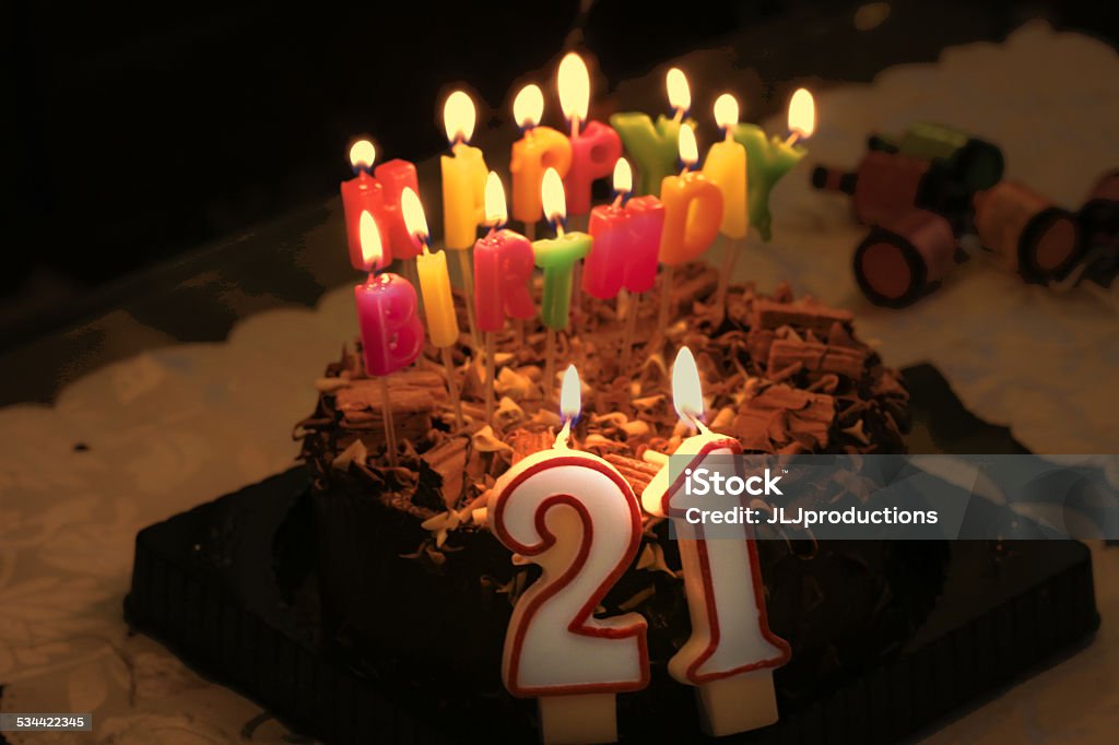 Happy Birthday 21st Birthday cake 20-24 Years Stock Photo
