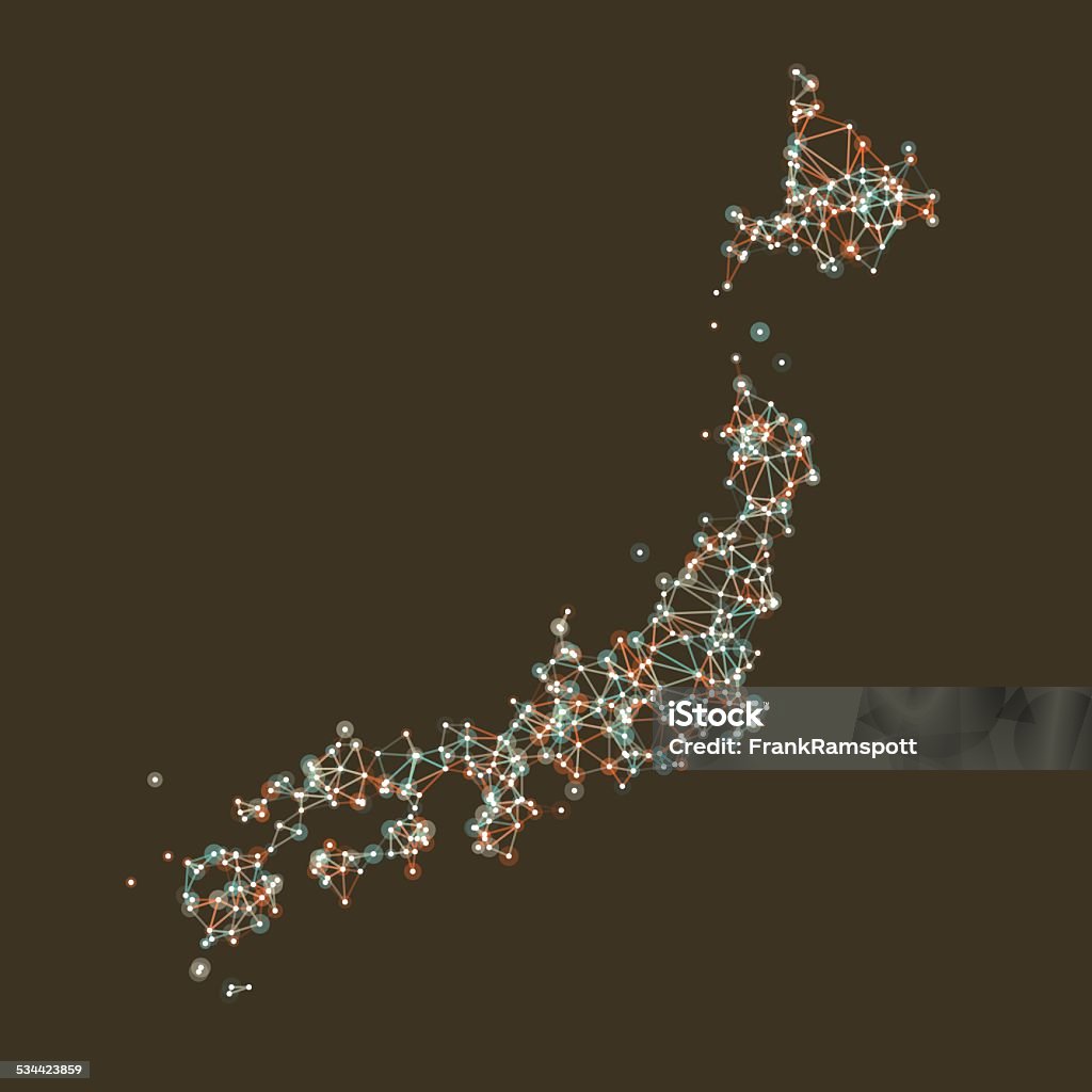 Japan Map Stack Japan Map Network Mesh Stock Illustration - Download Image Now - Japan ...