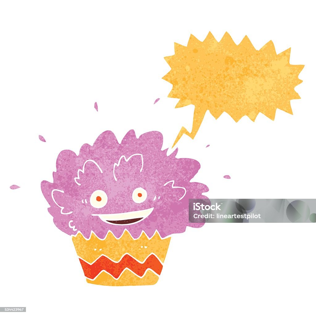 Cartoon Cake Exploding Cartoon Exploding Cupcake With Speech Bubble Stock Illustration ...
