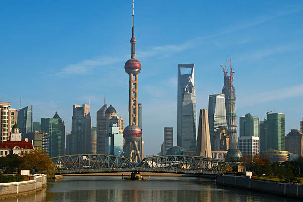 istock Shanghai Waibaidu Bridge and skyline, China 534424645