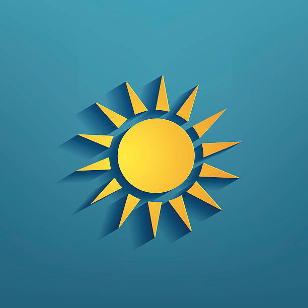 sun symbol na niebieskim tle - synopsis stock illustrations