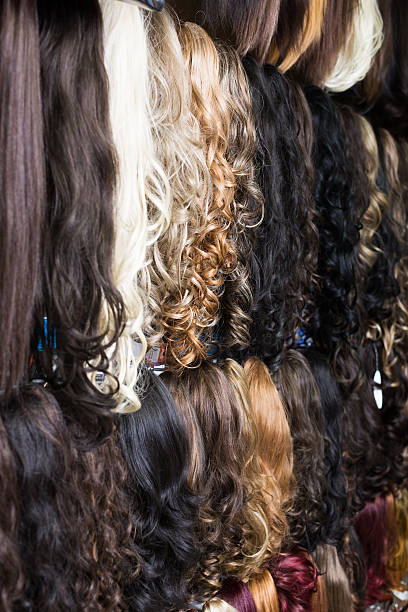 istock Assortment of human hair extensions 534448316