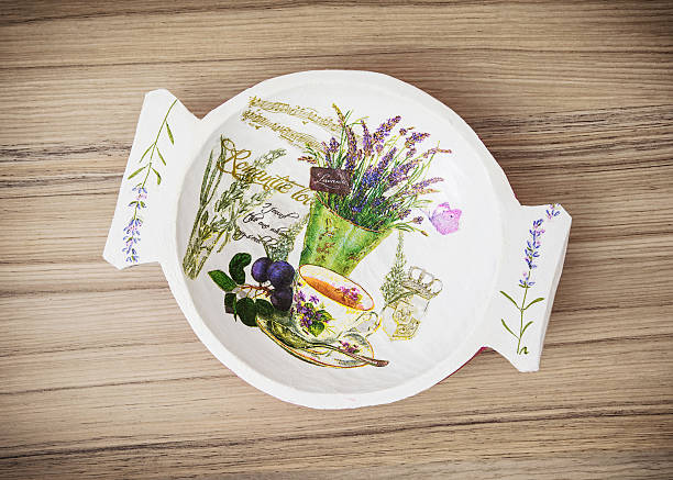 istock Decorative painted bowl on the wooden background, Easter 534449964
