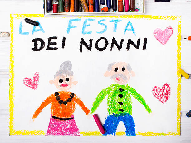 istock Colorful drawing: Italian grandparents day card 534452278