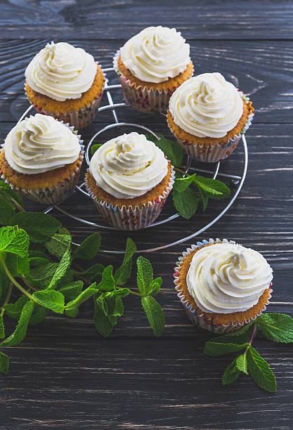 istock Homemade sweet mint cupcake with cream 534452926
