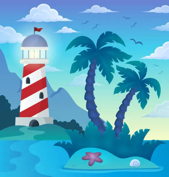 Vector illustration of Tropical island theme image 5