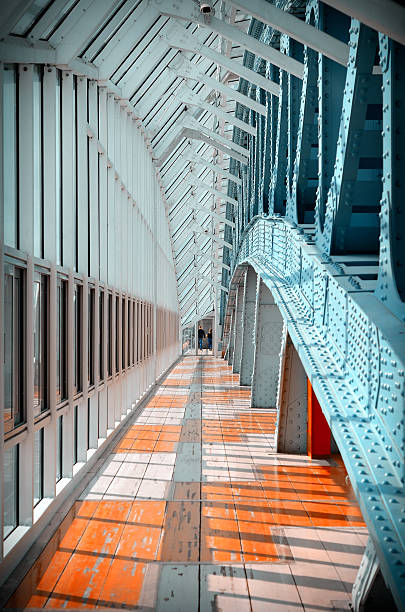 istock Indoor pedestrian bridge with windows. 534456962