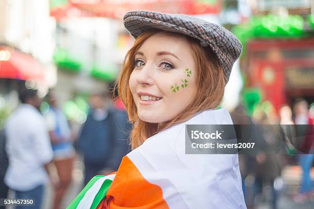 Beautiful Irish Girl On St Patricks Day Dublin Ireland Stock Photo - Download Image Now