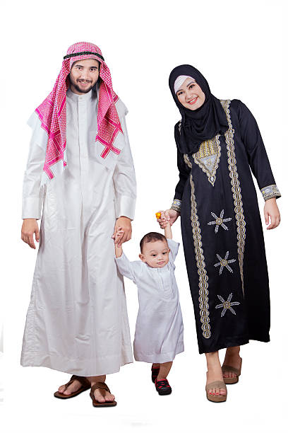 istock Happy muslim family walking in studio 534458642