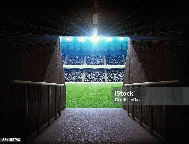 Stadium Tunnel Stock Photo - Download Image Now - Stadium, Tunnel, Sport