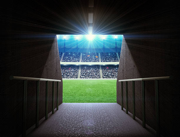 stadium tunnel - túnel imagens e fotografias de stock