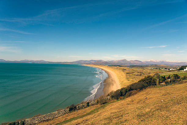 Harlech Beach Harlech Beach Cardigan Bay West Wales Uk gwynedd photos stock pictures, royalty-free photos & images