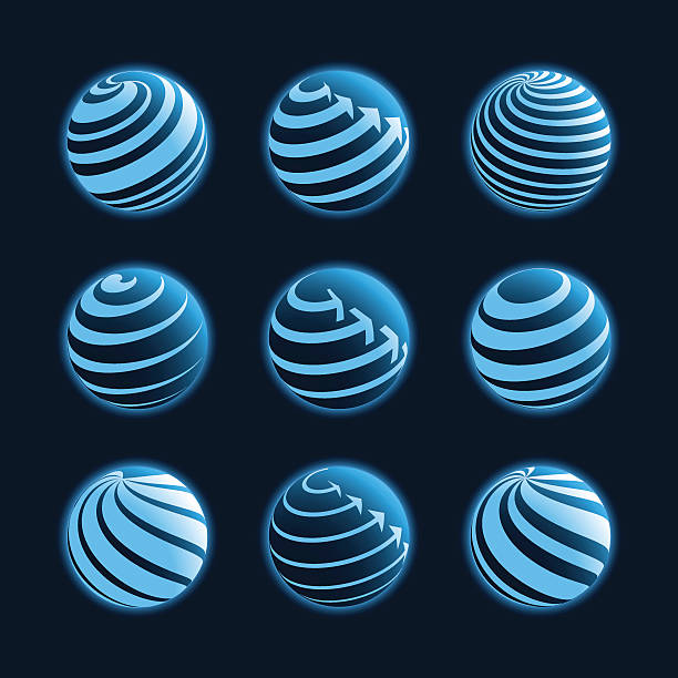 Blue planet icons vector art illustration
