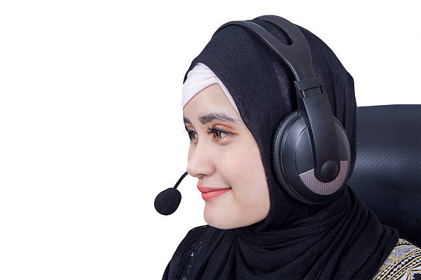istock Close up of muslim female operator 534459766