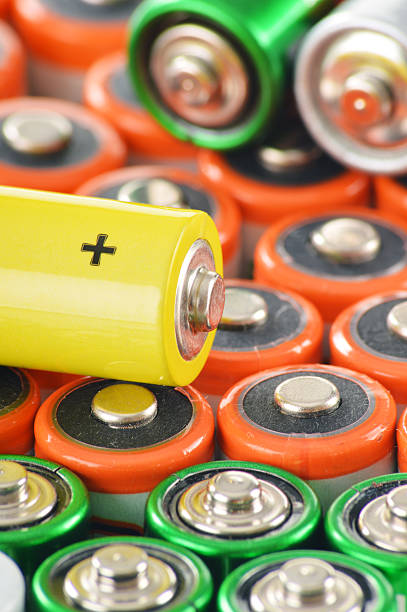 istock Composition with alkaline batteries. Chemical waste 534472511