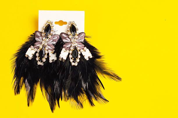 Furry feathery unusual earings
