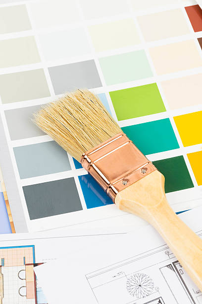 istock Paint color sample catalog with brush and drawing 534474691