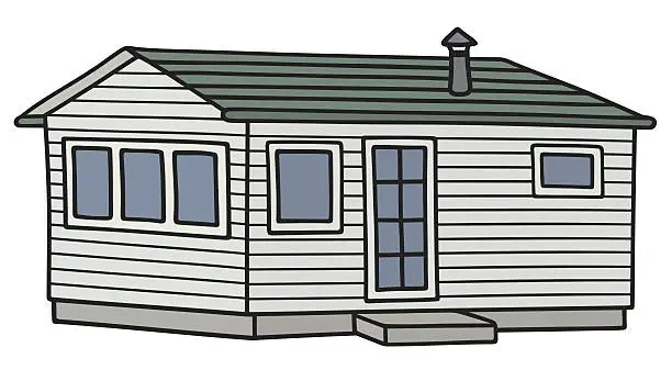 Vector illustration of White small mobilhome